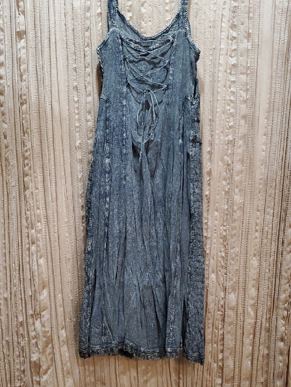 Black Embroidered Sundress Bohemian Gypsy Fairy Y2K Grunge Lace Boho - Picture 2 of 10